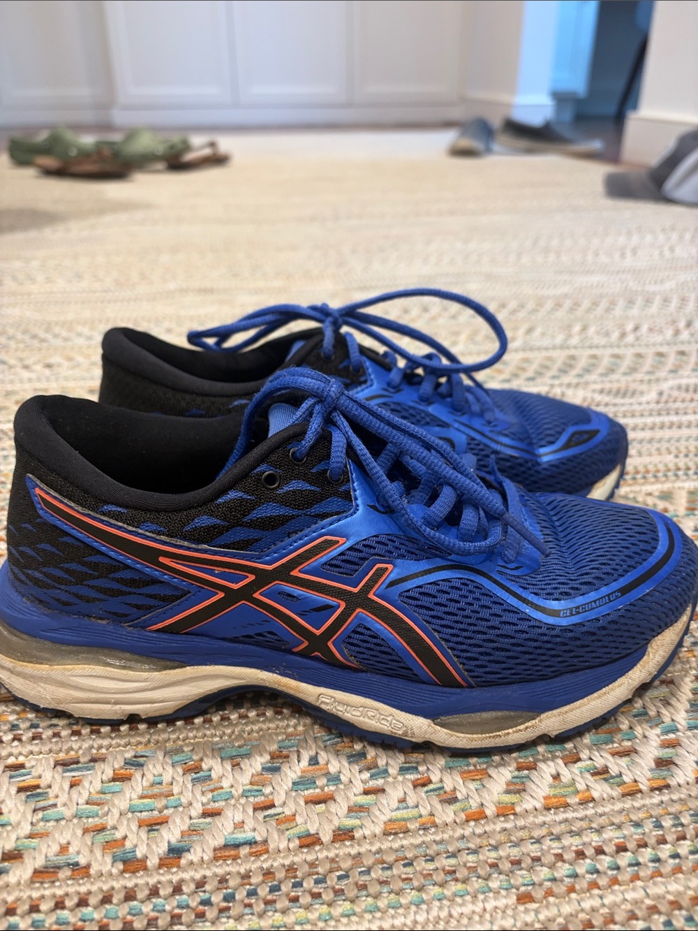 Asics Blue and Black Boys Running Sneakers
